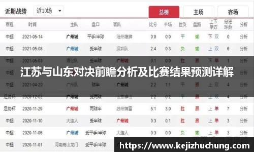 江苏与山东对决前瞻分析及比赛结果预测详解